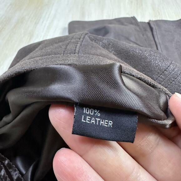 Pow Wow 100% Leather Classic Chic Elegant Workwear Professional Pencil Skirt 10 - Picture 12 of 13